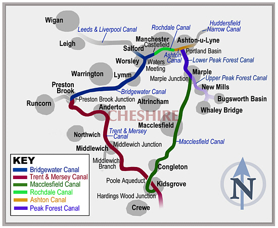 Map of the Cheshire Ring