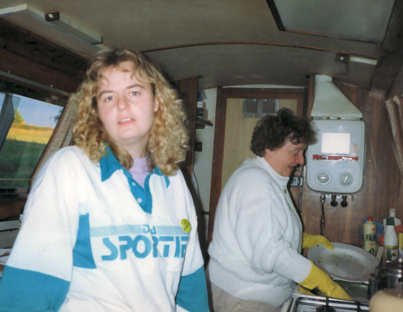 Hard work in the galley